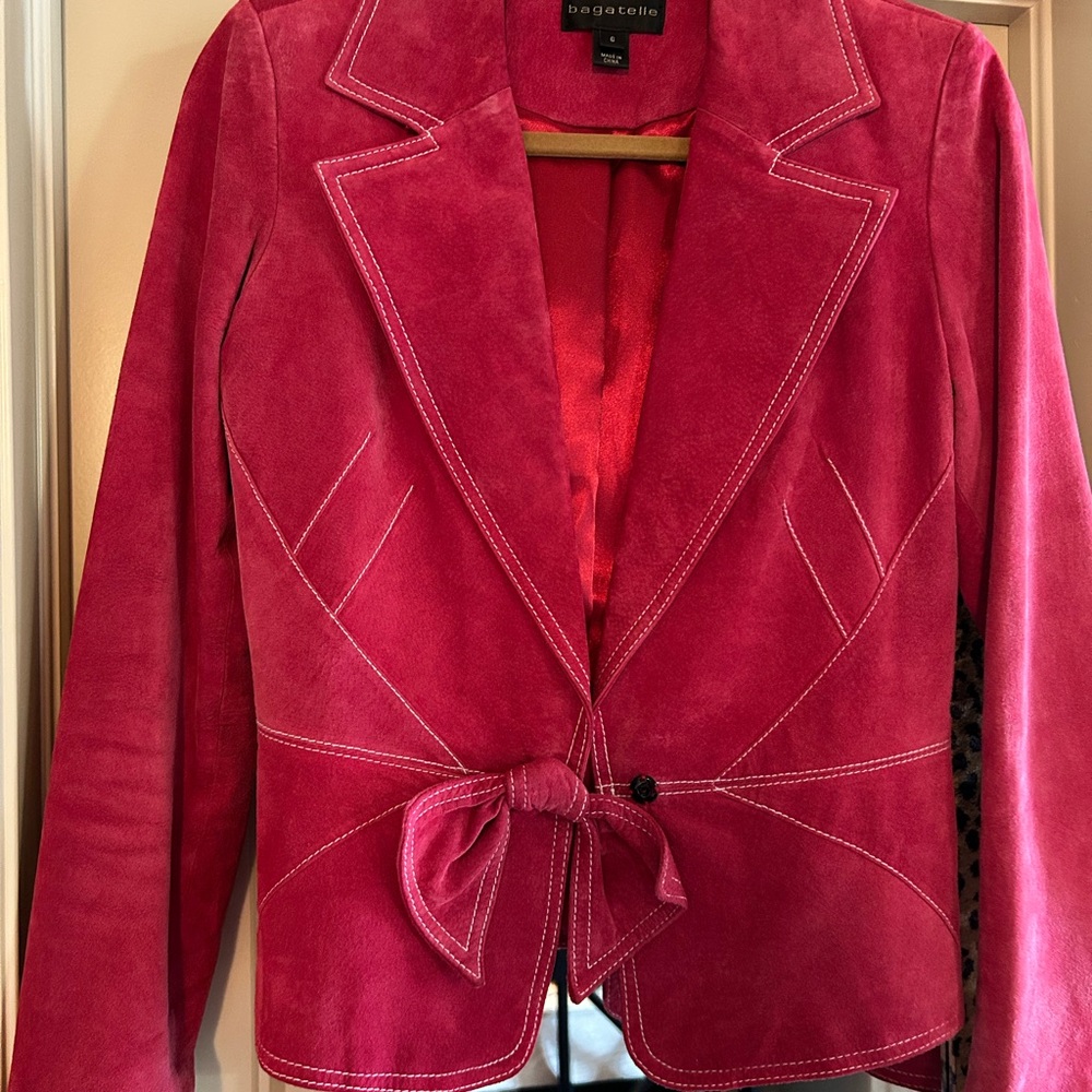 Bagatelle Women's Pink Suede Jacket